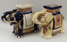 TWO CHINESE GARDEN SEATS IN THE FORM OF ELEPHANTS