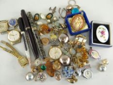 ASSORTED COSTUME & DRESS JEWELLERY to include Conway Stewart 'Duro' 14ct fountain pen, Ritepoint