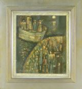 BOB BROADLEY gouache - entitled 'Moonlight Arrival', signed and dated '00