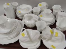 ASSORTED WHITE SHELLEY SHELL PATTERN TEA & COFFEEWARES