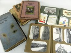 ASSORTED POSTCARDS IN ALBUMS including a World War I Valentines, European topographical, Welsh