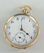 GEORGE V GOLD OPEN FACED POCKET WATCH, in Dennison case
