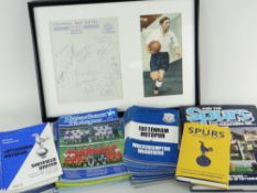 TOTTENHAM HOTSPUR / SPURS MEMORABILIA include a framed autograph sheet on Caswell Bay Hotel paper of