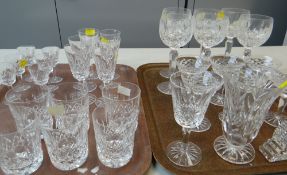 WATERFORD CUT GLASSWARE including six white wine glass, six whisky tumblers ETC (33)