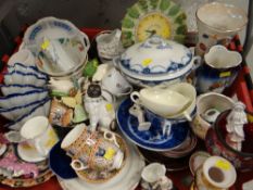 ASSORTED DECORATIVE CHINA including seated pug dog