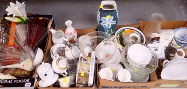 ASSORTED DECORATIVE CHINA, SOFT TOYS & KITCHEN UTENSILS