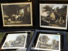 COLOURED ENGRAVINGS BY C FITZGERALD & ALFRED HANDFORD, in Hogarth frames (4)