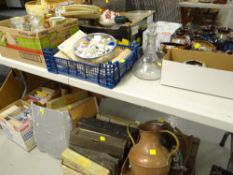 LARGE ASSORTMENT OF MISCELLANEOUS OBJECTS including china thimbles, copper maps ETC