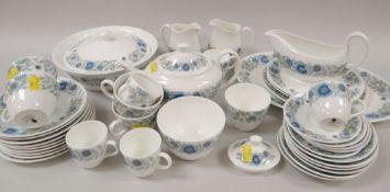 WEDGWOOD 'CLEMENTINE' PATTERN DINNER & TEAWARES (some with chips)