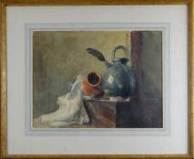 PETER DE WINT O.W.S (1784 - 1849) watercolour - still life of pots on a step, on Walker's