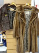 REGENCY FURS, CARDIFF, LONG FUR COAT, FUR STOLE & HAT (3)