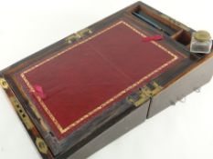 19TH CENTURY MIXED WOOD MOTHER-OF-PEARL INLAID WRITING SLOPE