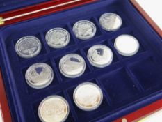 'MEMORIES OF WARTIME BRITAIN' COLLECTION OF 10 SILVER COINS IN BOX