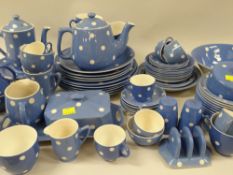ASSORTED T G GREEN & CO 'BLUE DOMINO' PATTERN DINNER & TEAWARES
