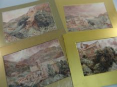 WELSH INTEREST PICTURES comprising four views of Caerleon Chapel, Barmouth, two with ink inscribed