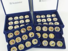 WESTMINSTER COMMEMORATIVE COINS: 47 Cook Islands gold plated and printed $1 Elizabeth and Phillip
