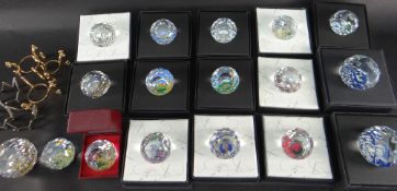 ASSORTED SWAROVSKI CRYSTAL ROYAL FAMILY BIRTHDAYS & ANNIVERSARY SOUVENIR PAPERWEIGHTS, boxed and