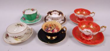 SIX BONE CHINA CABINET CUPS & SAUCERS