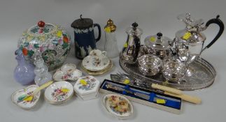 ASSORTED CHINA & PLATED COFFEE SERVICE