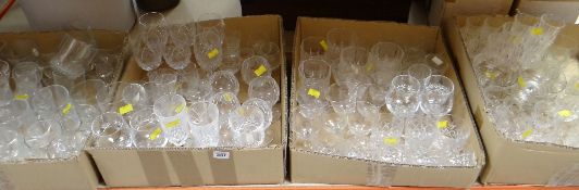 LARGE ASSORTMENT OF CUT GLASS DRINKING GLASSES