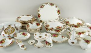 ROYAL ALBERT 'OLD COUNTRY ROSES' ASSORTED DINNERWARES including two tureens and covers, cake