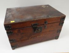 VINTAGE STAINED PINE TUCKBOX