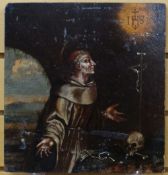 AFTER 17TH CENTURY FLEMISH SCHOOL oil on panel - 'The Ecstasy of St. Francis', bears date 1707, (