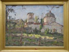 FILARET IVANOVITCH PAKOUN (RUSSIAN 1912-2002) oil on canvas, Russian Church, signed, 39 x 54cms