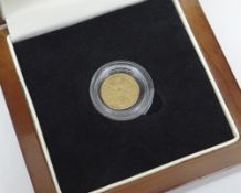 GEORGE I 1718 GOLD QUARTER GUINEA IN PRESENTATION BOX with Certificate of Authenticity and