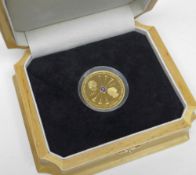 18CT YELLOW GOLD TRISTAN DA CUNHA DIAMOND WEDDING FIVE POUND COIN celebrating the wedding