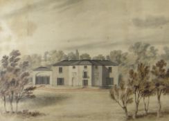 NINETEENTH CENTURY BRITISH SCHOOL watercolour - the Glynn Vivian country residence 'Marino',
