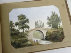 ALBUM OF WATERCOLOURS OF CONTINENTAL SCENES from a 'Grand Tour' type journey from one of the