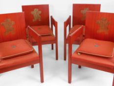 FOUR INVESTITURE CHAIRS an icon of design being the 1969 Prince of Wales Investiture chair by Lord