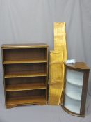 NEAT WALL HANGING CORNER CABINET, oak effect bookcase and three rustic style floating shelves
