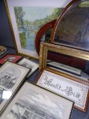 THE BRITANNIA BRIDGE ACROSS THE MENAI STRAITS ANTIQUE ENGRAVING and another depicting construction