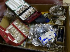 EPNS ITEMS including flatware, condiments ETC and a small parcel of haberdashery items