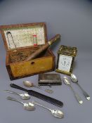 GARRARD & CO LIMITED BRASS CARRIAGE CLOCK with a mixed lot of other collectables including a treen