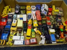 DIECAST MODEL VEHICLES - Dinky Flat Bed, Matchbox digger and a large assortment of other