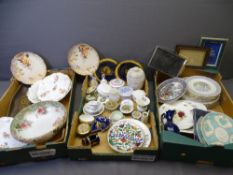 DECORATIVE CERAMICS and cabinet ware, three boxes including Limoges, Royal Worcester, Royal Albert
