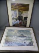 KEITH ANDREW limited edition prints x 2 titled - 'Porth Cwyfan' (138/150) and an untitled cottage