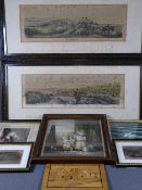 DAVID COX & OTHER ANTIQUE ETCHINGS & PRINTS including a pair drawn and etched by David Cox titled '