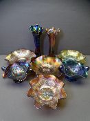 PURPLE, BLUE & OTHER COLOURFUL CARNIVAL GLASSWARE, a collection