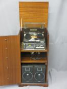 TECHNICS SOUND SYSTEM in a reproduction mahogany cabinet, 89cms H, 46cms W, 42cms D E/T