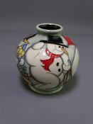 MOORCROFT SNOW DANCE VASE, 11cm H, from a numbered edition (165) by Ceri Goodwin, impressed and