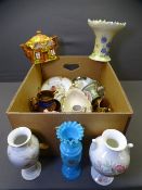 VICTORIAN & LATER CROCKERY & GLASSWARE including copper lustre, Art Deco, Wedgwood Meadowsweet ETC
