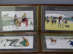 LANCE THACKERAY and LIONEL EDWARDS set of four colourful lithograph prints horse auctions - Lot