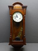 REPRODUCTION MAHOGANY VIENNA TYPE WALLCLOCK, 84cms H