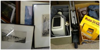 CASED ALDIS TUTOR 1000 FILM PROJECTOR, a boxed Kodak EK100 instamatic camera, a cased Ilford