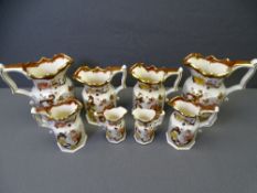 MASONS BROWN VELVET, set of eight graduated jugs