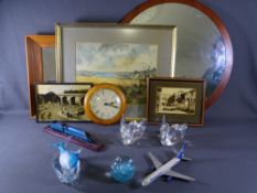 MIXED COLLECTABLES - a quantity including crystal type and other glassware, two vintage mirrors, a